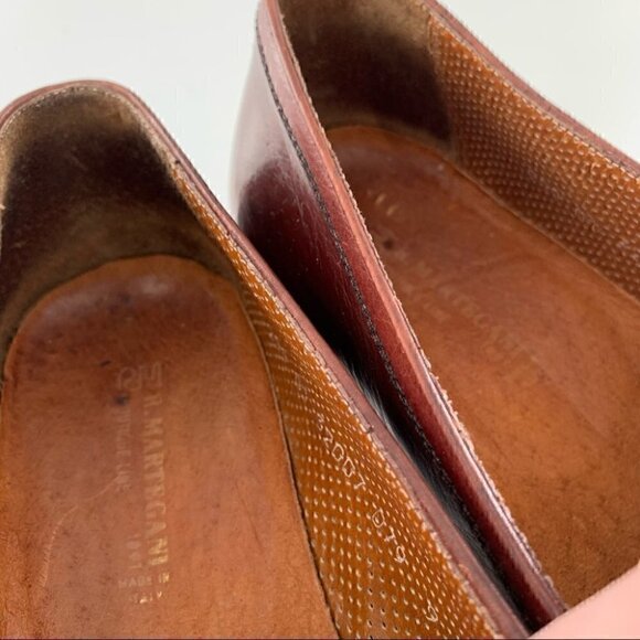 R Martegani mens loafers size 9 brown Italian leather vintage 90s Grandpacore main image 3